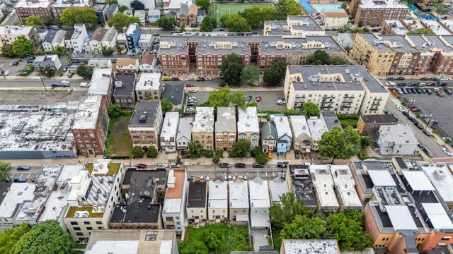 an aerial view of multiple house