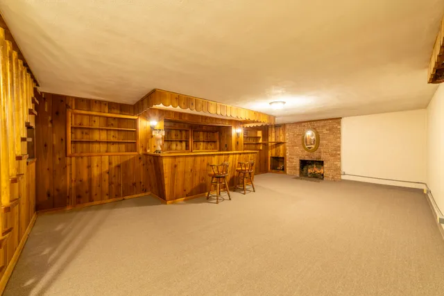 a view of a fireplace in a room