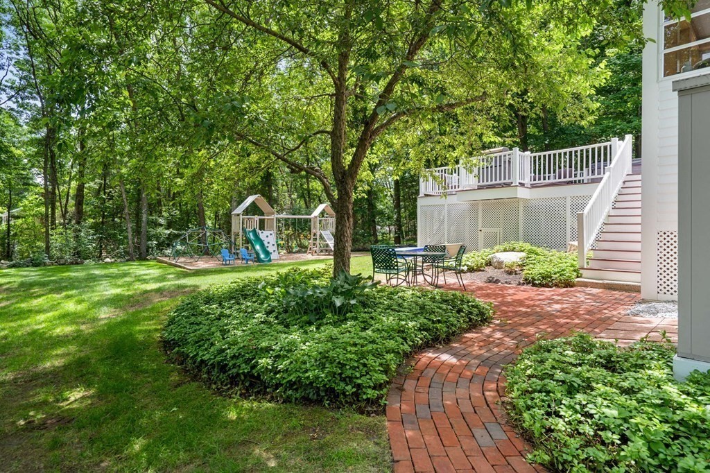 7 Ridge Hill Way Andover, MA 01810 - Photo 4 of 42 a view of a backyard with plants and a garden