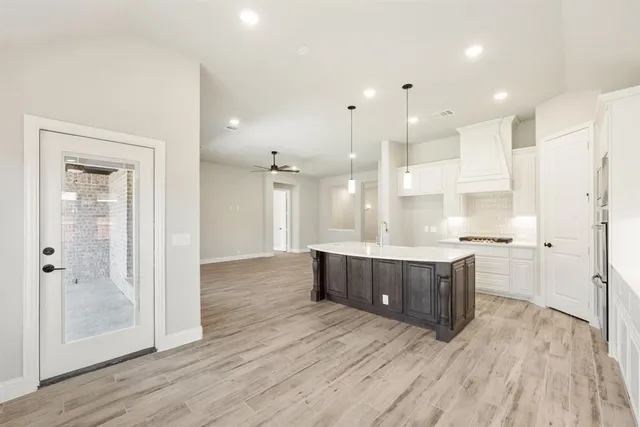 a view of kitchen and kitchen island