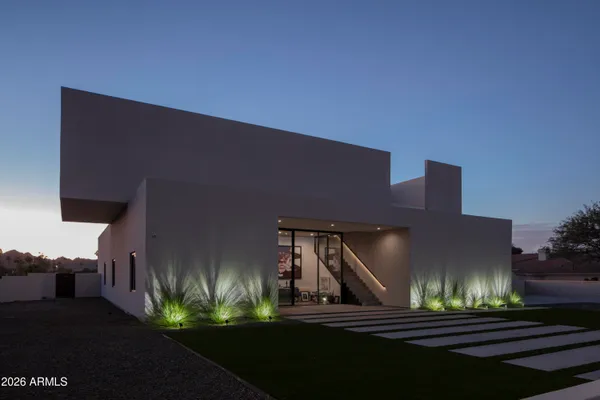 a front view of a house
