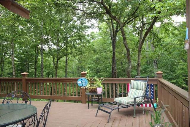 a view of a house with a deck