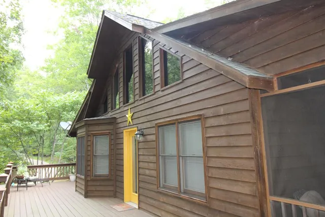 a view of a house with a balcony