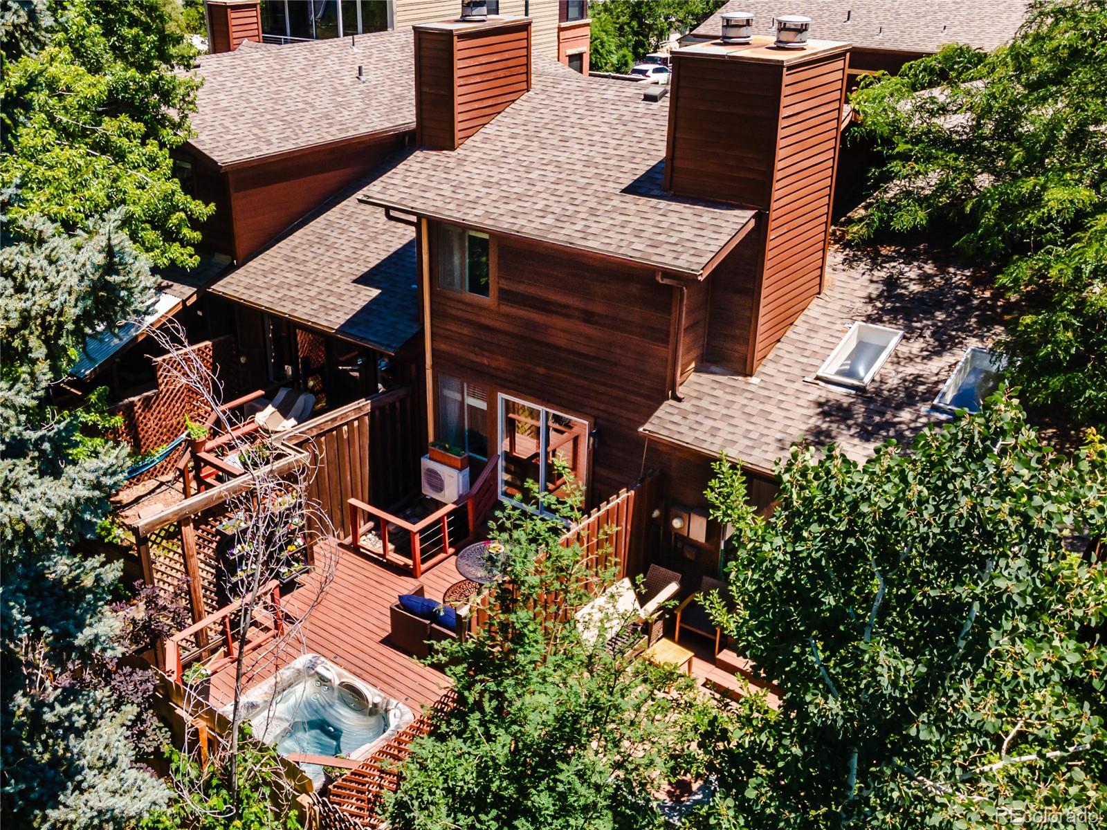 1633 4th Street, Unit C Boulder, CO 80302 - Photo 18 of 40 an aerial view of a house with balcony and outdoor space