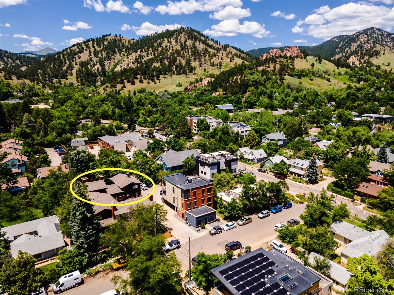 1633 4th Street, Unit C Boulder, CO 80302 - Photo 3 of 40 an aerial view of a house with a garden