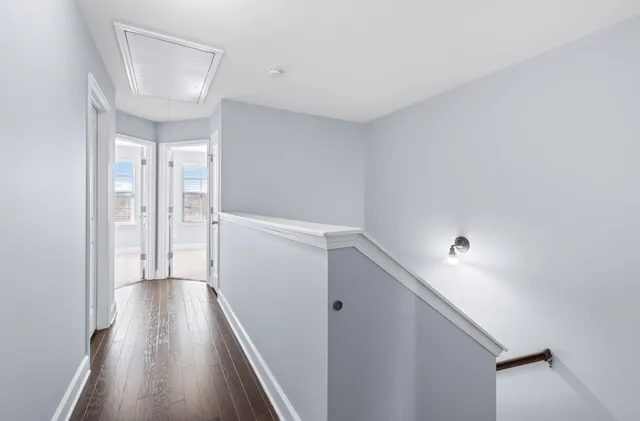 an empty room with closet