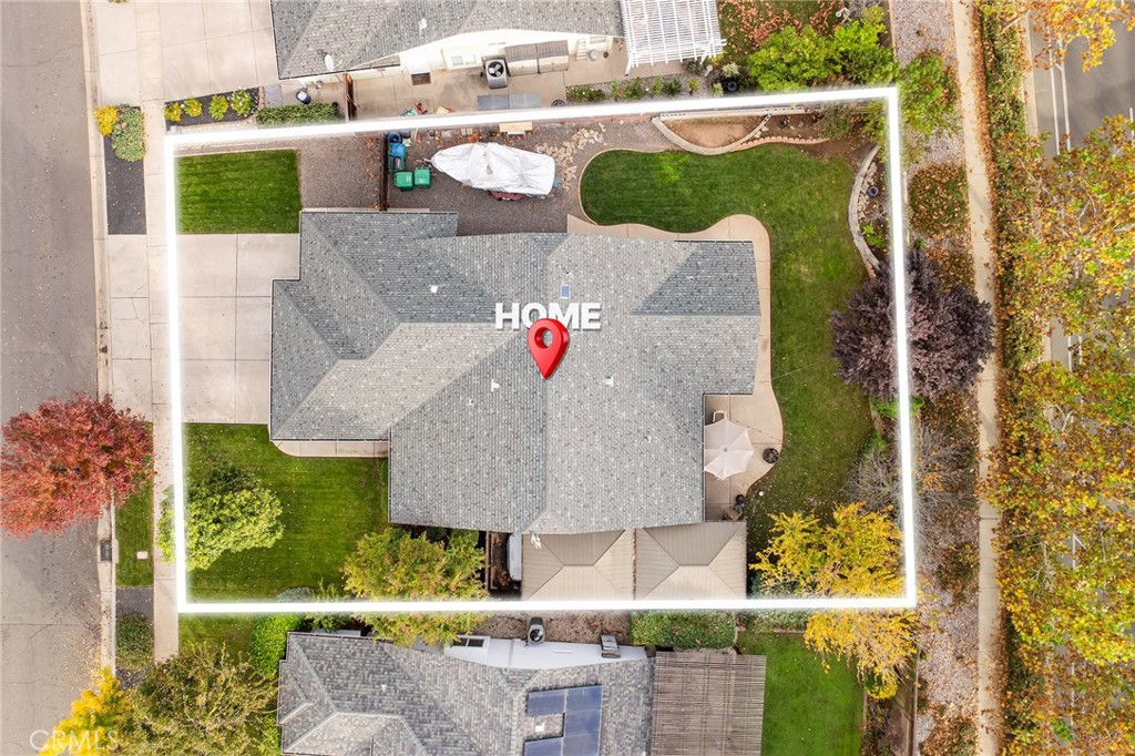 1563 Champlain Way Chico, CA 95973 - Photo 43 of 49 a aerial view of a house with table and chairs
