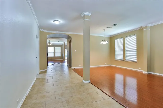 a view of livingroom with hardwood floor and hallway