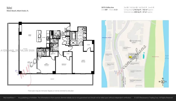 $17,000 | 5875 Collins Avenue, Unit 708, Miami Beach, FL 33140