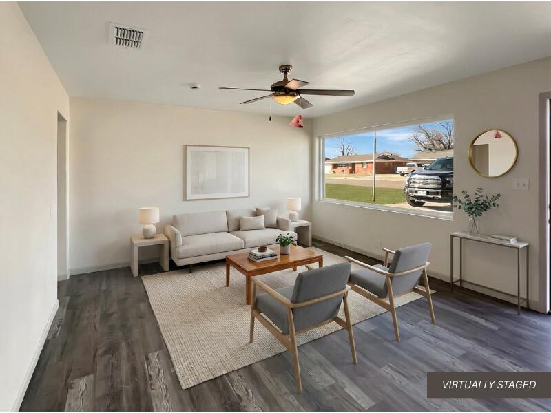 1212 9th Street Shallowater, TX 79363 - Photo 3 of 21 Living Room & Entry Virtually Staged
