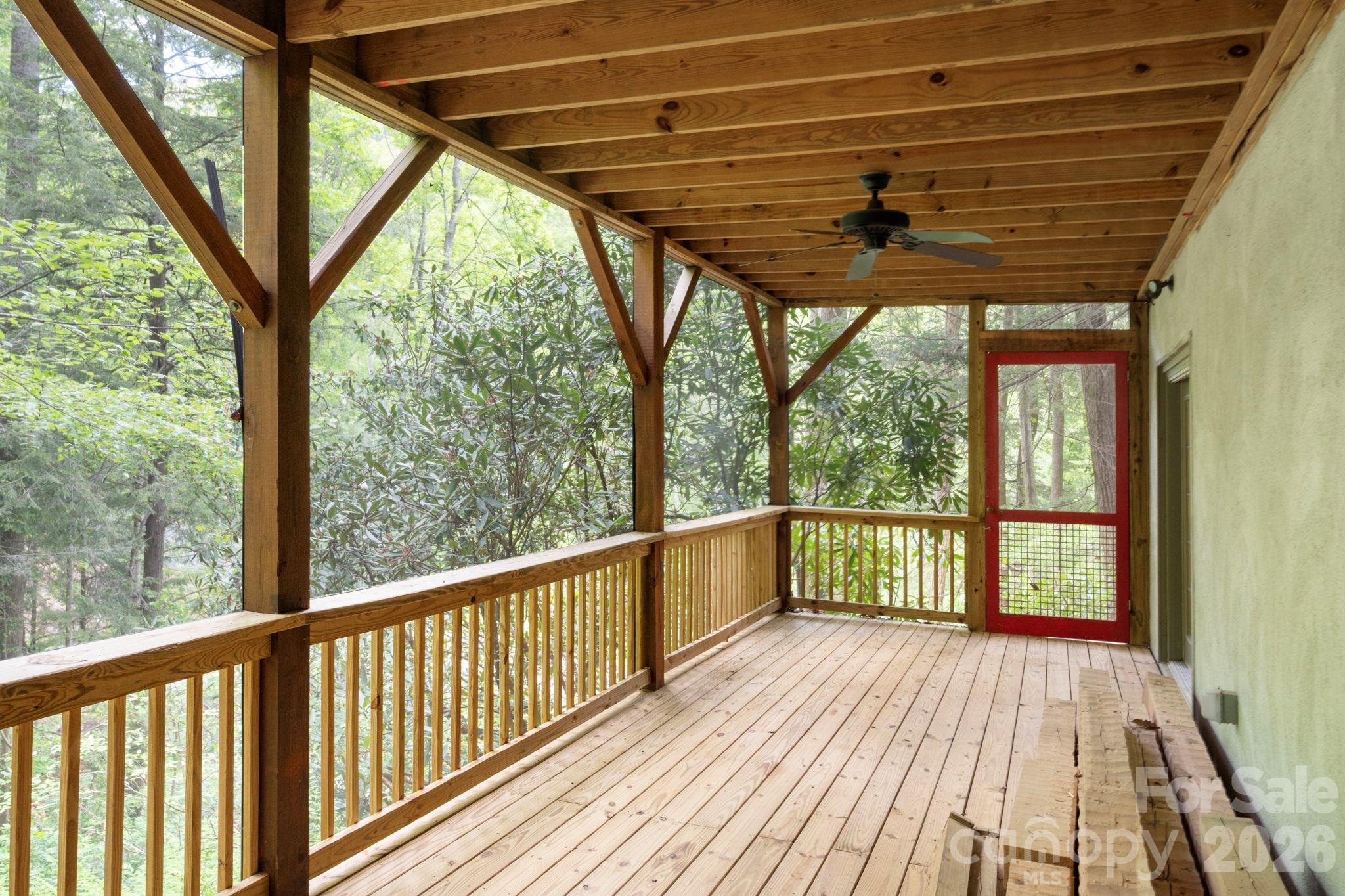 14 Weeping Cherry Forest Road Fairview, NC 28730 - Photo 26 of 44 a view of balcony with wooden floor