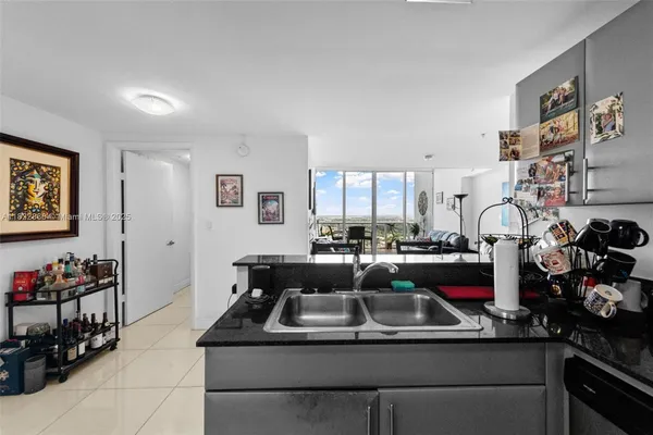 a kitchen with lots of counter top space