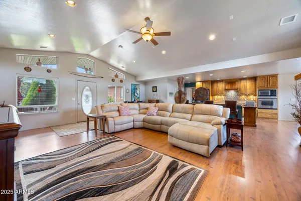 a view of living room and dining room