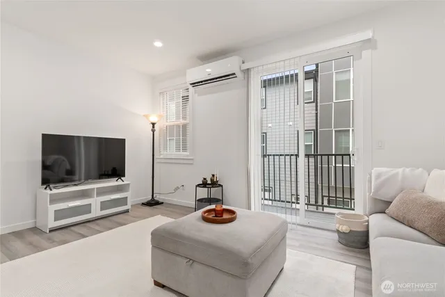 a living room with furniture and a couch