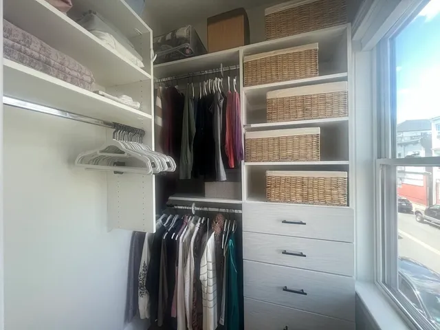 a view of a walk in closet