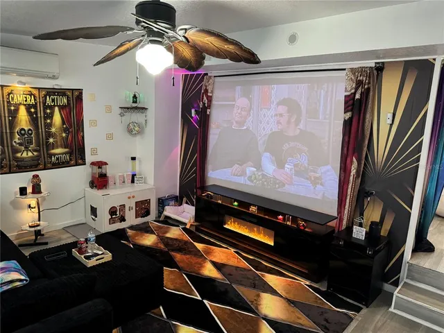 a room with furniture and musical instruments