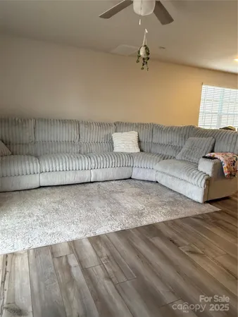 a view of a couch in kitchen