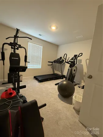 a room with gym equipment