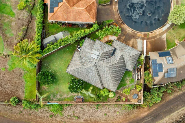 an aerial view of a house