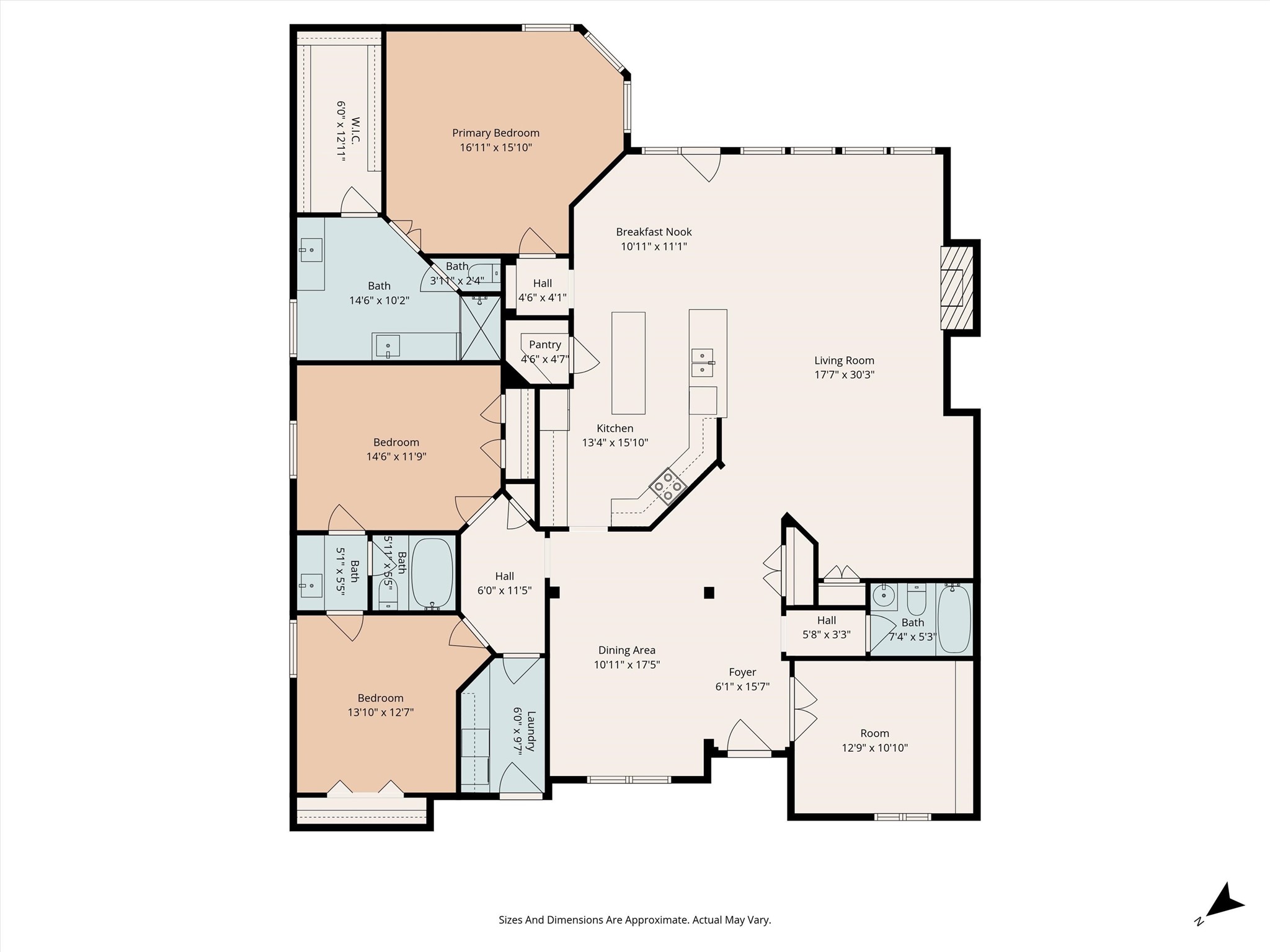 91 West Racing Cloud Court The Woodlands, TX 77381 - Photo 47 of 47 Floor Plan. *Sizes and room dimensions are approximate*