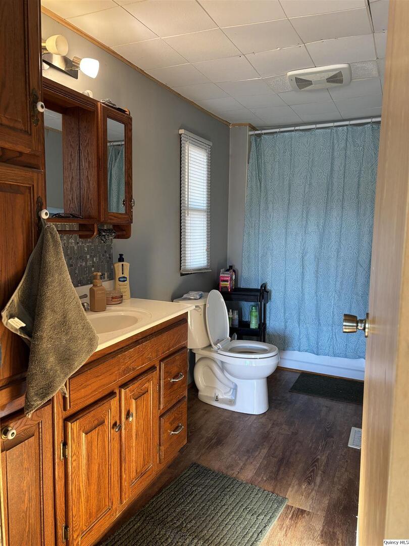 2330 East Co Road 1400 Carthage, IL 62321 - Photo 11 of 19 a bathroom with a toilet a sink and mirror
