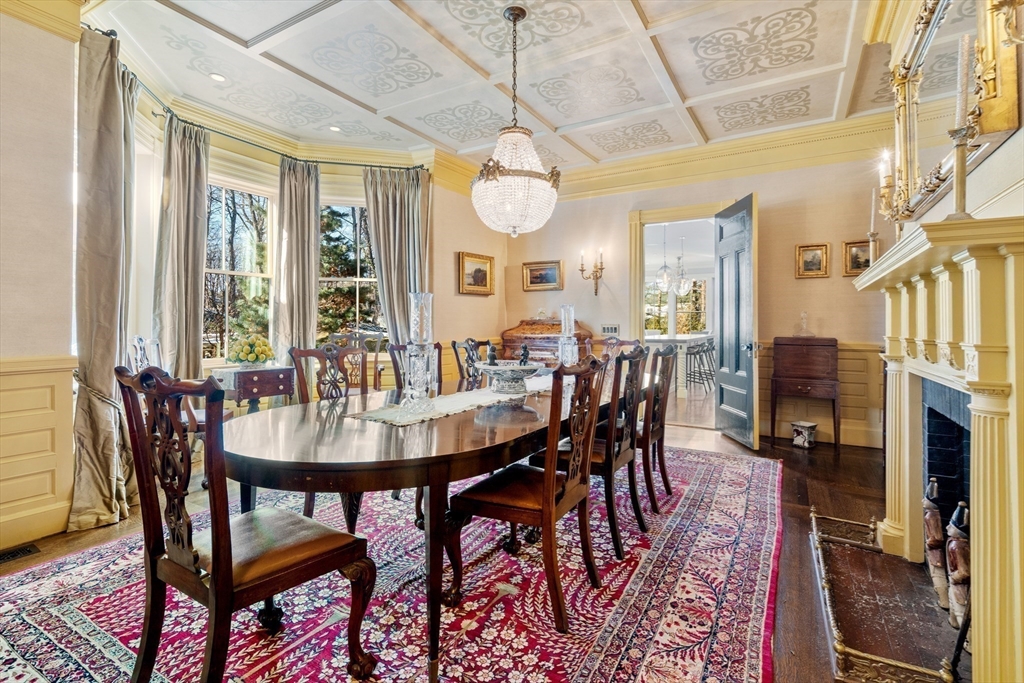 215 Boston Post Road Weston, MA 02493 - Photo 13 of 37 a view of a dining room with furniture window and wooden floor