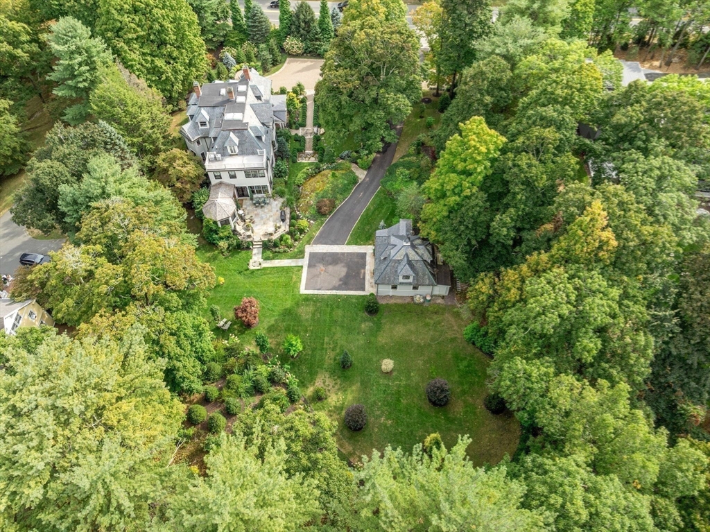 215 Boston Post Road Weston, MA 02493 - Photo 35 of 37 an aerial view of residential house with outdoor space and trees all around