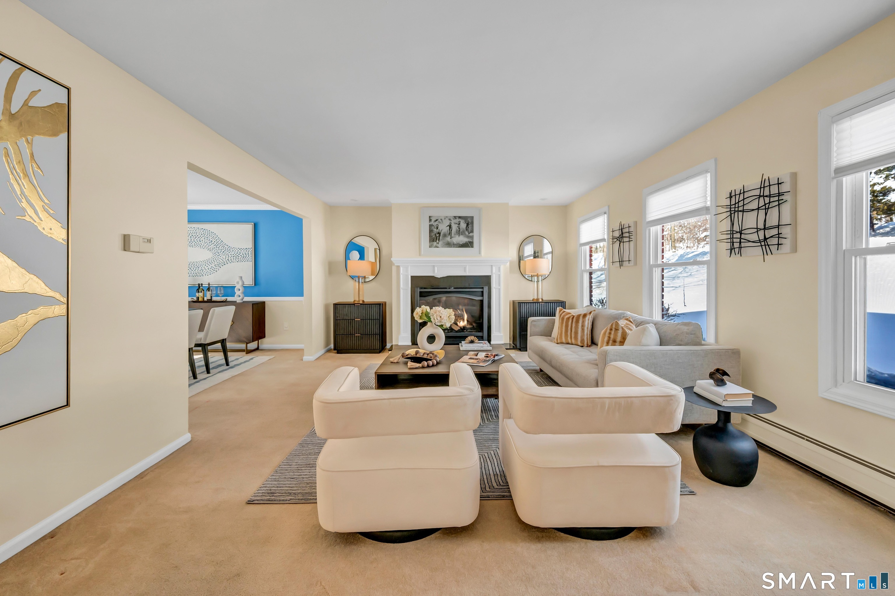40 Middle River Road Danbury, CT 06811 - Photo 29 of 40 a living room with furniture and a fireplace