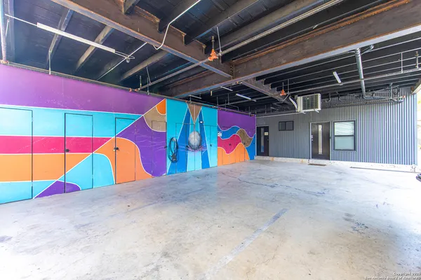 a view of a building with a street