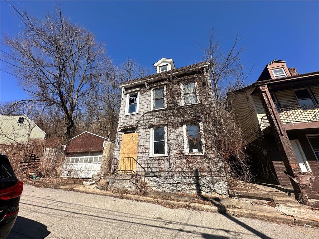 a front view of a house