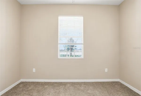 a view of a small space with a window