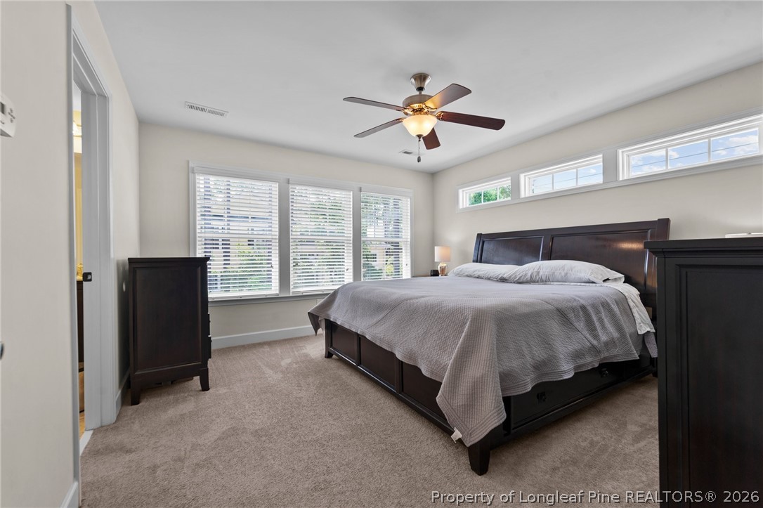 141 Pine Hawk Drive Spring Lake, NC 28390 - Photo 13 of 21 a spacious bedroom with a bed and a chandelier