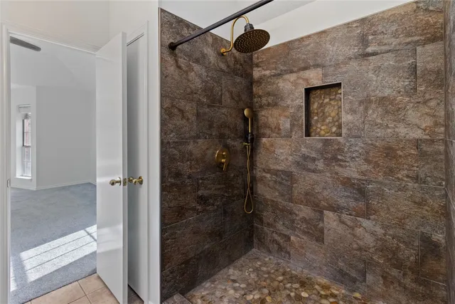a bathroom with a shower
