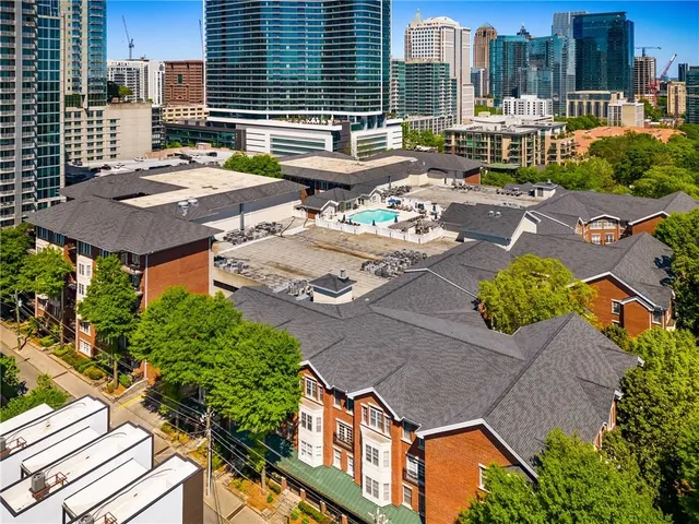 a aerial view of a house