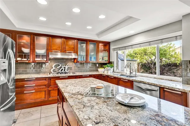 a large swimming pool and outdoor space