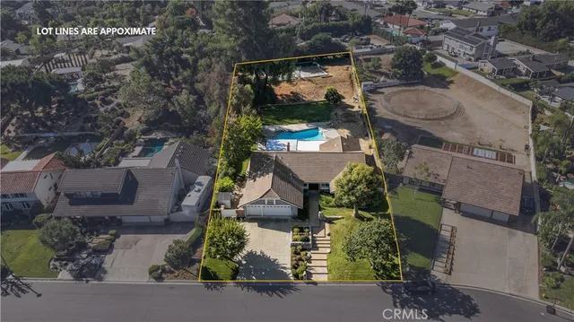 an aerial view of a house