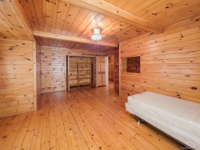 a view of wooden closet