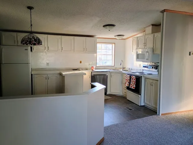 a kitchen with a stove a sink and a refrigerator