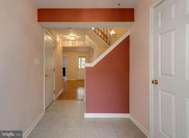 a view of a hallway with entryway