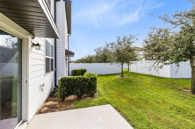 a view of backyard of house