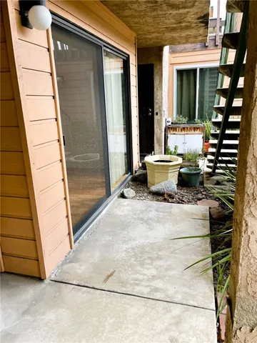 a view of a patio door and outdoor space