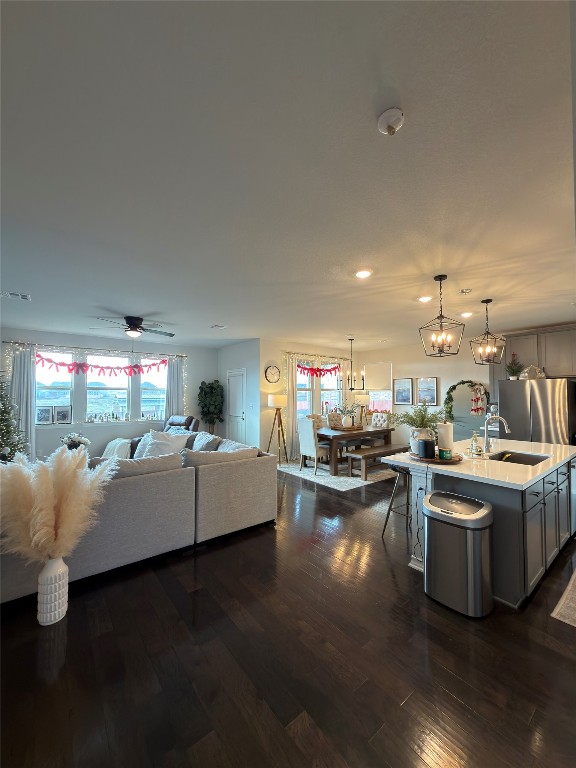 132 Small Seed Buda, TX 78610 - Photo 7 of 18 a living room with furniture and a kitchen