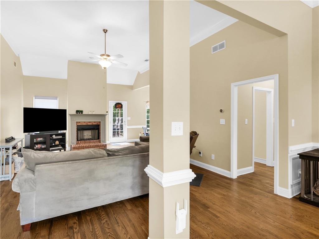 157 Cooks Way McDonough, GA 30252 - Photo 6 of 63 a living room with fireplace furniture and a flat screen tv