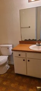 a bathroom with a toilet and a sink