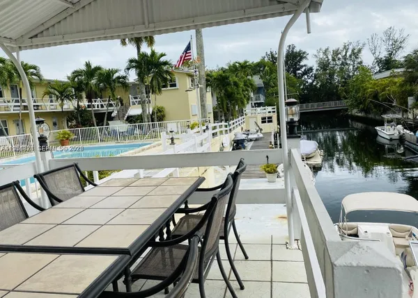 a view of an outdoor space with seating