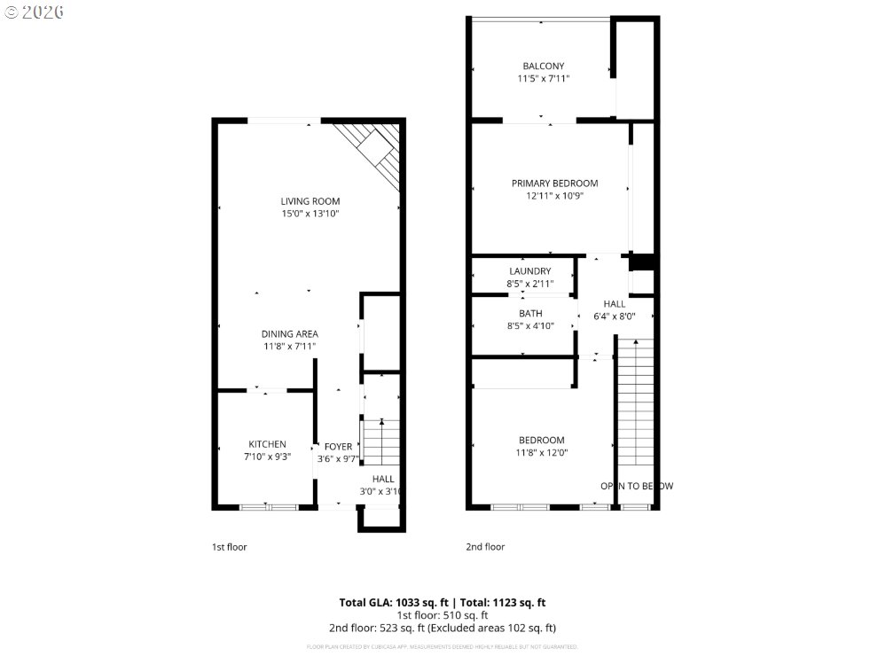 4921 Southwest 59th Avenue, Unit 6 Portland, OR 97221 - Photo 23 of 23 a picture of a floor plan