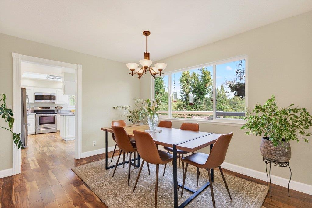 2907 Granite Creek Road Scotts Valley, CA 95066 - Photo 18 of 68 a view of a dining room with furniture window and wooden floor
