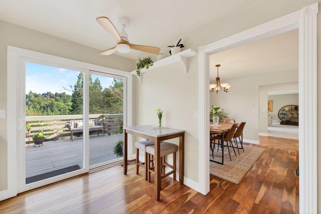 2907 Granite Creek Road Scotts Valley, CA 95066 - Photo 19 of 68 a view of a dining room with furniture window and wooden floor