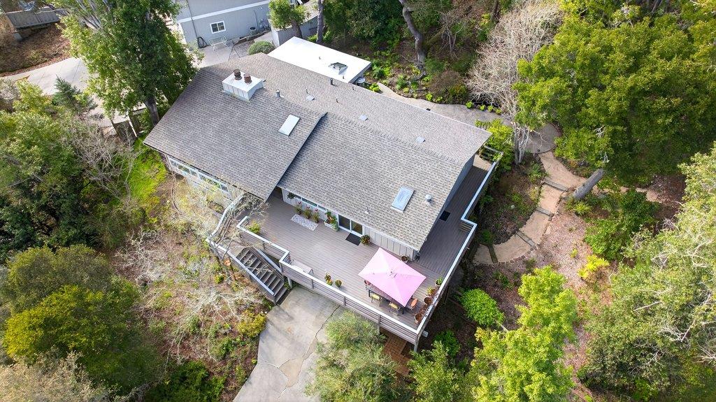 2907 Granite Creek Road Scotts Valley, CA 95066 - Photo 61 of 68 an aerial view of a house with a yard and trees