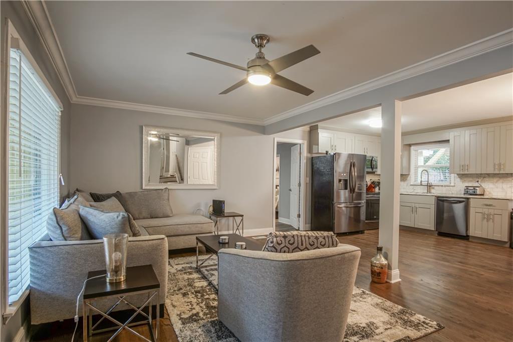 2640 Casher Drive Decatur, GA 30034 - Photo 13 of 40 a living room with stainless steel appliances kitchen island granite countertop furniture and a kitchen view